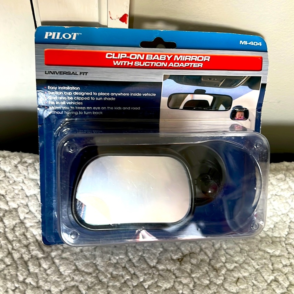 New Pilot Clip - On Baby Mirror with Suction Adapter